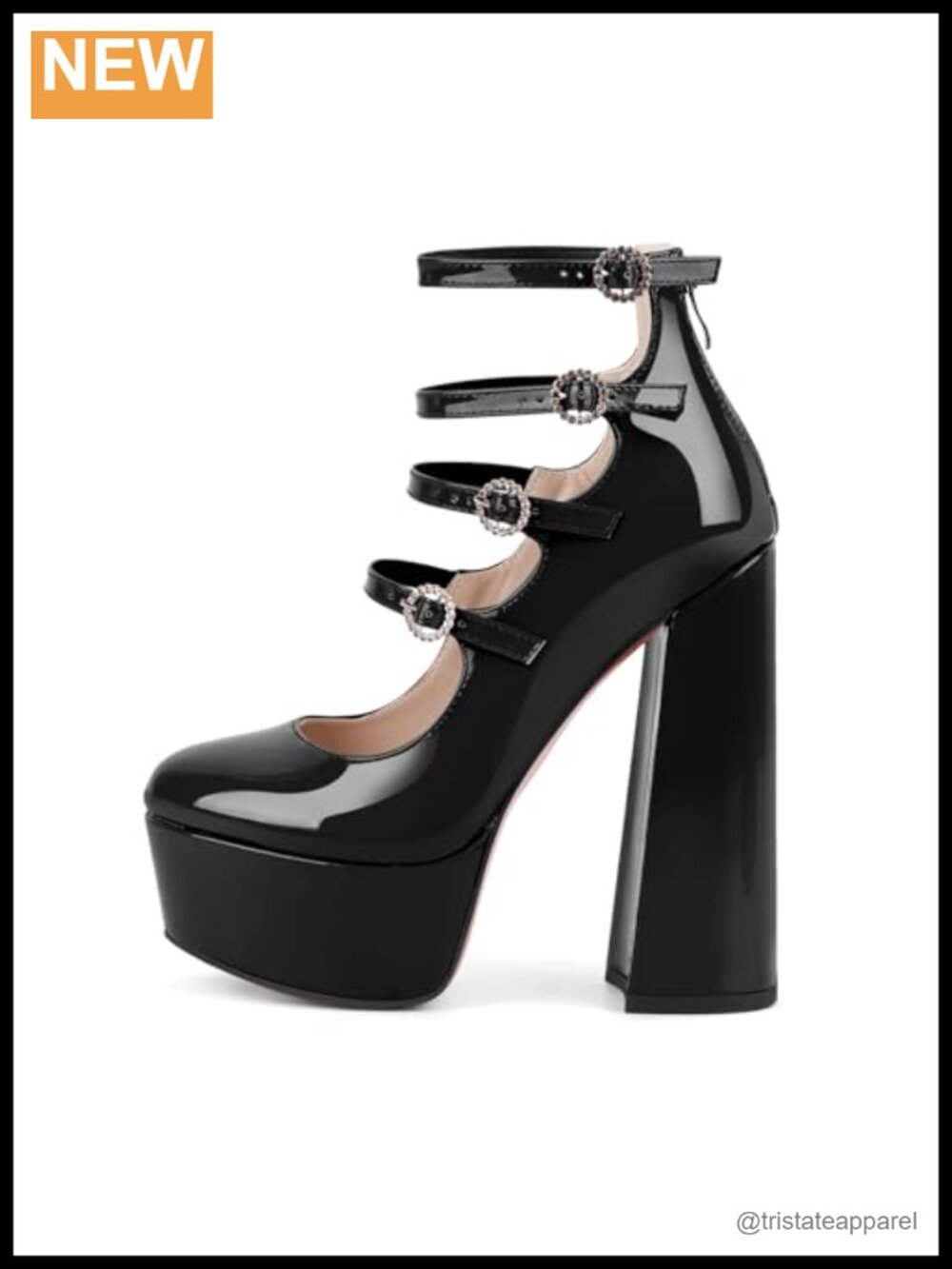 Platform Mary Janes Chunky Block High Heels Triple Buckle Strappy Gothic Pumps